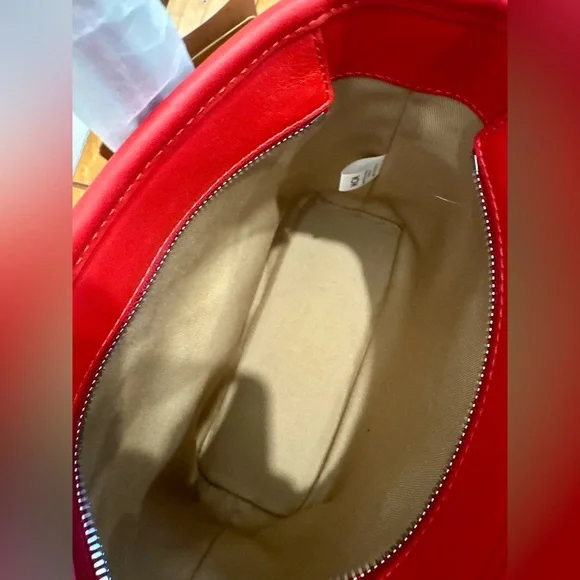 MCM Red Logo Tote with Black Monogram Accents - Picture 8 of 9